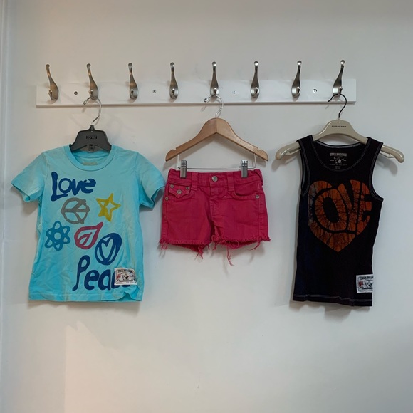 True Religion Kids Dolly Cut Off Pink Denim Short - Picture 8 of 8